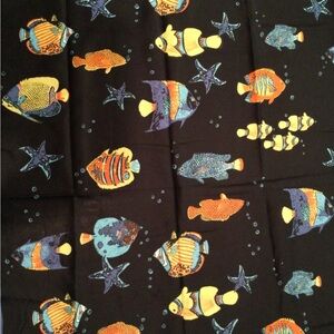 Colorful Fish and Starfish Patterned scarf